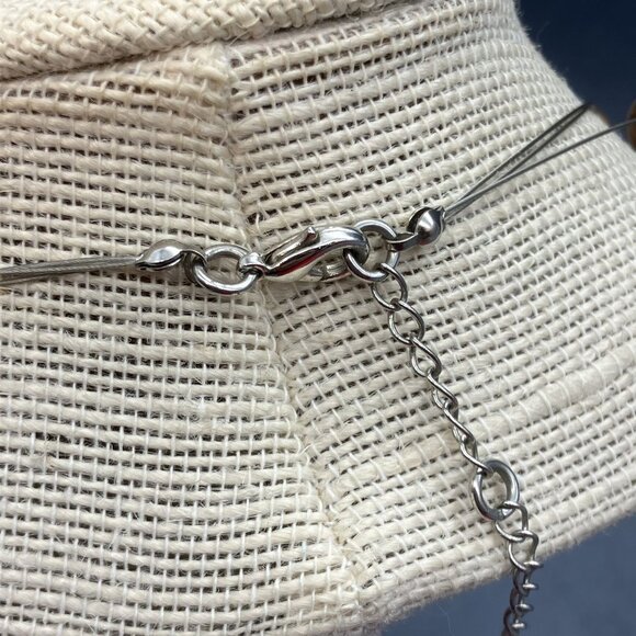 Triple Strand Illusion Necklace 16 In Silver Multicolored Red Envelope Gift Box - Picture 3 of 15